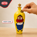 72 Pieces Decorative Bottle Coin Bank, 35 cm, Yellow