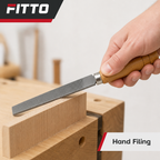 120 Pieces Metal Hand File with Wooden Handle, 6 Inch, Silver and Natural Wood, 1 Piece