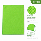 120 Pieces Waffle-Weave Microfiber Cleaning Cloth, 40 x 40 cm, Green