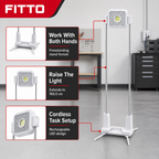 48 Pieces White Rechargeable LED Work Light with 165.5 cm Extendable Stand