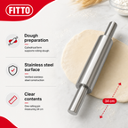 96 Pieces Stainless Steel Rolling Pin, 12.5 in, 1 Piece