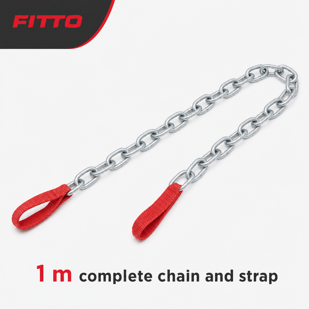 120 Pieces 4 mm Steel Pet Utility Chain with Red Webbing Strap, 1 m, Silver and Red, 1 Set