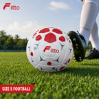 72 Pieces Size 5 Football, Red and White, Single Ball for Training and Recreational Play