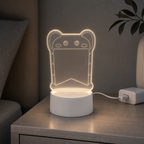 96 Pieces 3D Acrylic LED Night Lights with USB Base, Clear Plaque and White Stand, 1 Piece