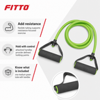 96 Pieces Resistance Bands with Handles, Medium Green Toning Tube for Home Exercise