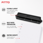 72 Pieces Adjustable Paper Punches, 7 mm Four-Hole Design, 10-Sheet Capacity, Black, 1 Piece