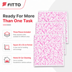96 Pieces Microfiber All-Purpose Cleaning Cloths, 32 x 32 cm, Pink/White, 3-Pack