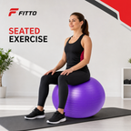 96 Pieces Exercise Ball for Fitness and Yoga, Purple PVC Stability Ball, 65cm, 2mm Thickness, 330 lb Capacity