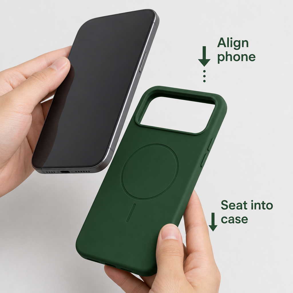 120 Pieces Magnetic Silicone Phone Cases with Raised Camera Protection, Green