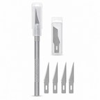120 Pieces Precision Hobby Knife Set with 5 Spare Blades, 14 cm, Silver, 6-Piece Set