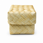 120 Pieces Handwoven Bamboo Square Storage Box with Lid, 2 x 2 Inch