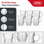 96 Pieces Glass Tea Cup Set, 110 ml, Clear, 6 Pieces