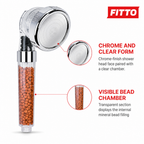 96 Pieces Chrome and Clear Shower Head with Visible Mineral Bead Chamber, 1 Piece