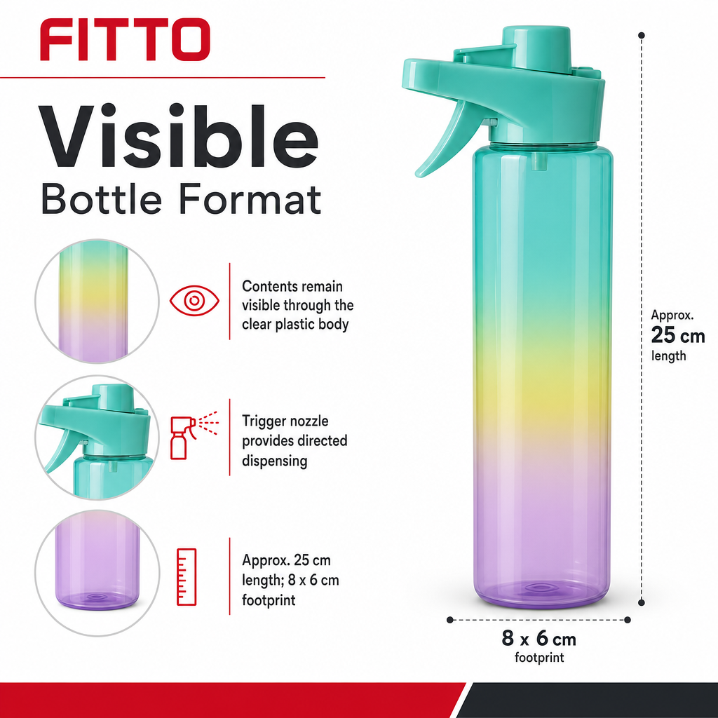 96 Pieces Clear Plastic Spray Bottle with Trigger Nozzle, Translucent Multicolor Gradient, 25 cm