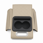 72 Pieces Quilted Car Seat Console Organizer with Dual Cup Holder, Beige