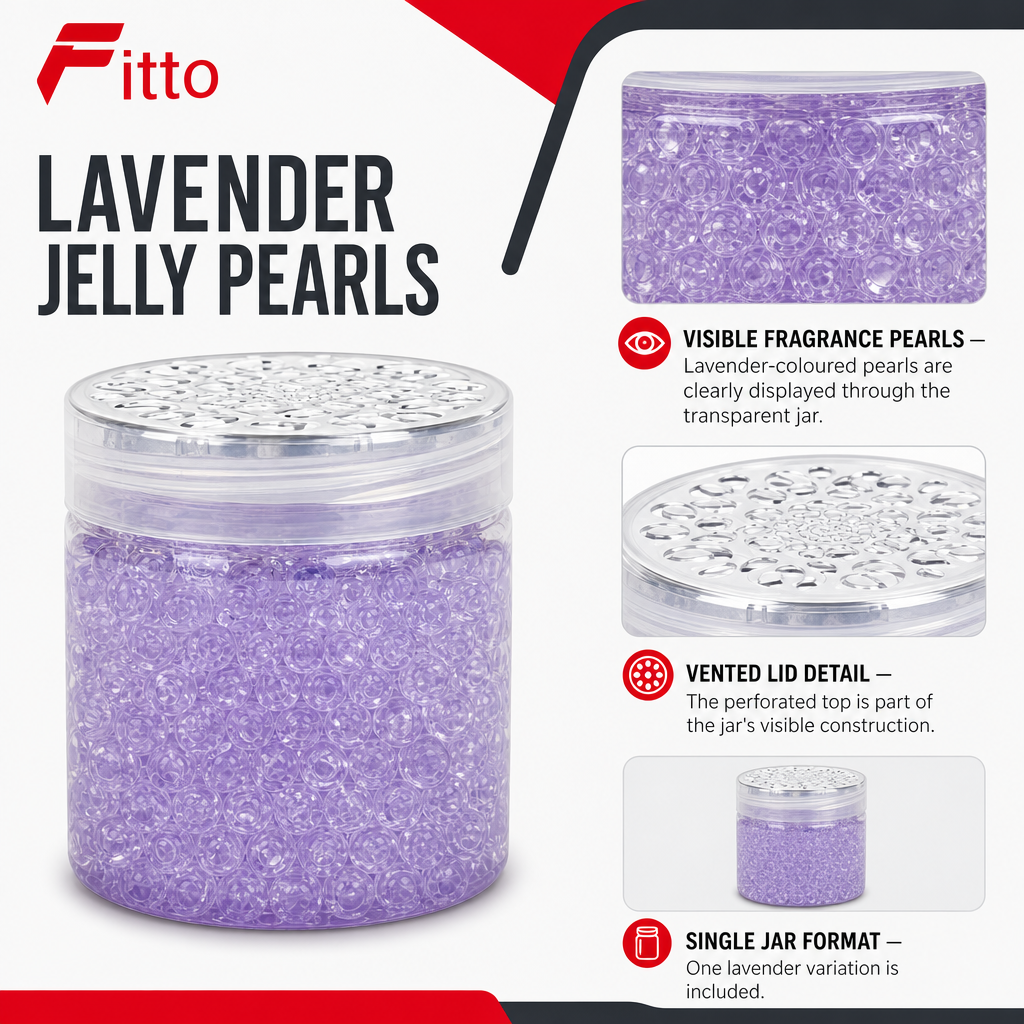 96 Pieces Jelly Pearl Car Air Fresheners Jar, Lavender Scent, 1 Piece, 10 x 8 x 8 cm