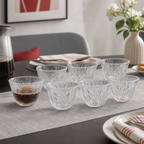 96 Pieces Clear Glass Cawa Cups with Embossed Floral Design, 6 Pieces