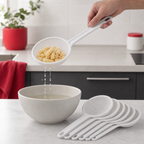 72 Pieces White Plastic Skimmer Strainers with Handles, 6 Pieces, 35 cm