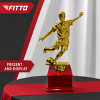 72 Pieces Football Player Trophy, 29 cm, Gold-Tone Sports Award with Red Base