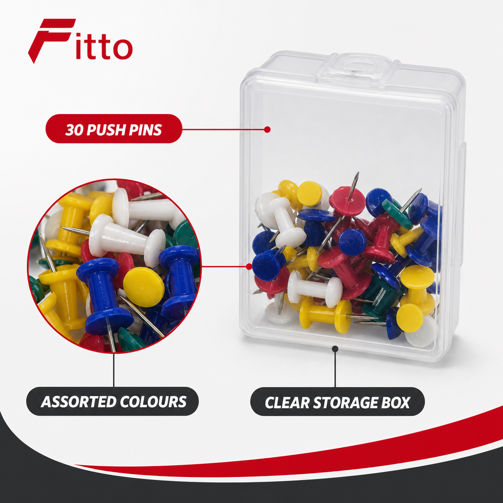 240 Pieces Push Pins, Assorted Colours, 30 Pieces with Clear Storage Box