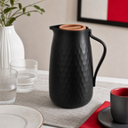 72 Pieces 1-Litre Textured Vacuum Flask with Handle and Pour Spout, Black or White, 1 Piece