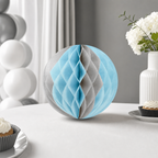 240 Pieces Paper Honeycomb Ball Decoration, Grey And Light Blue, 25 cm, 1 Piece