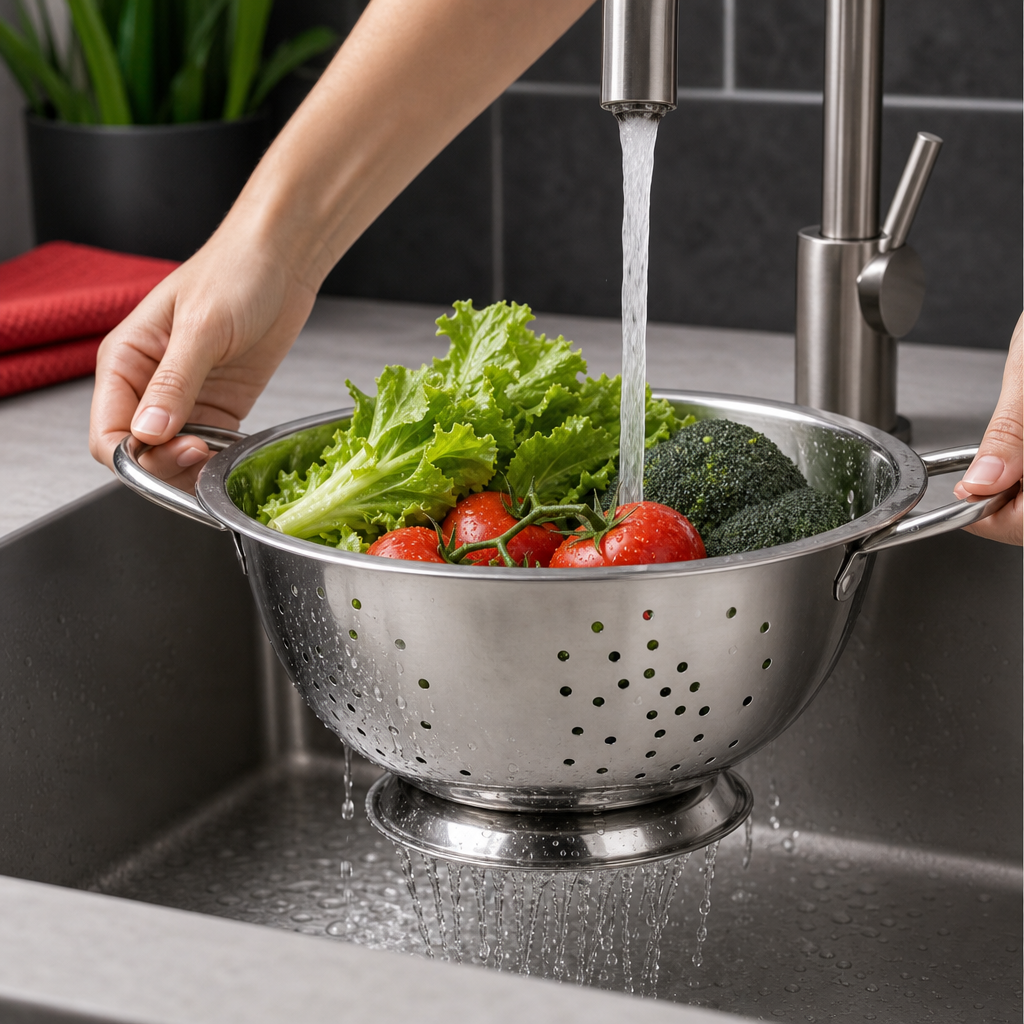 96 Pieces Stainless Steel Deep Colander with Handles, 28 cm