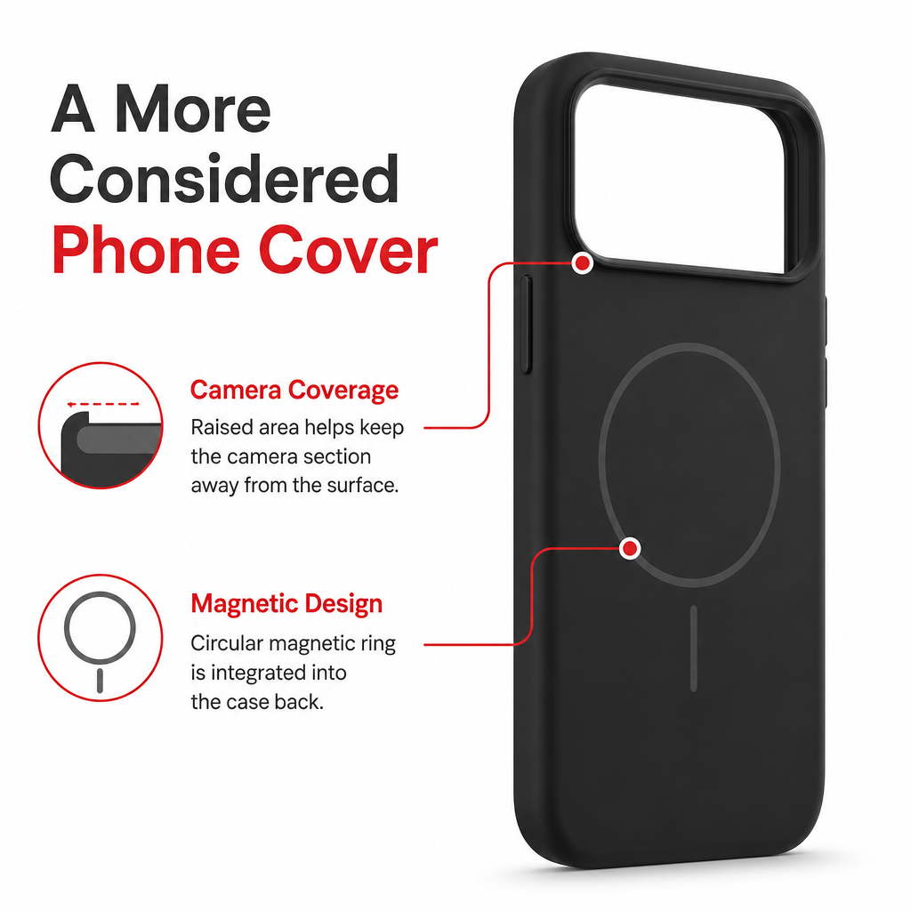 120 Pieces Magnetic Phone Cases with Raised Camera Protection for 17 Pro Max, Silicone, Black