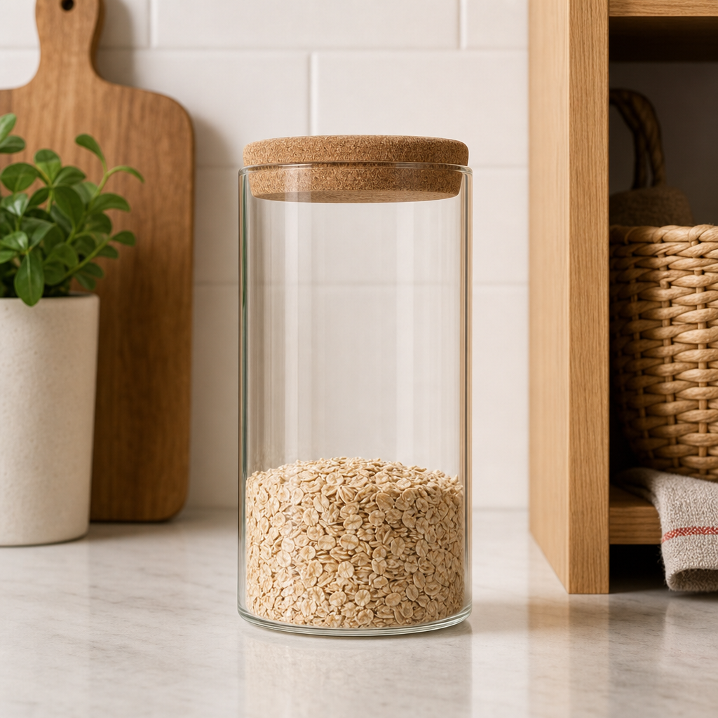 72 Pieces Glass Food Storage Jars With Wooden Lid, Clear And Natural Wood, 1 Piece
