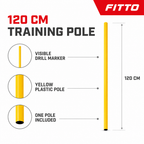 144 Pieces Plastic Soccer Training Pole, 120 cm, Yellow