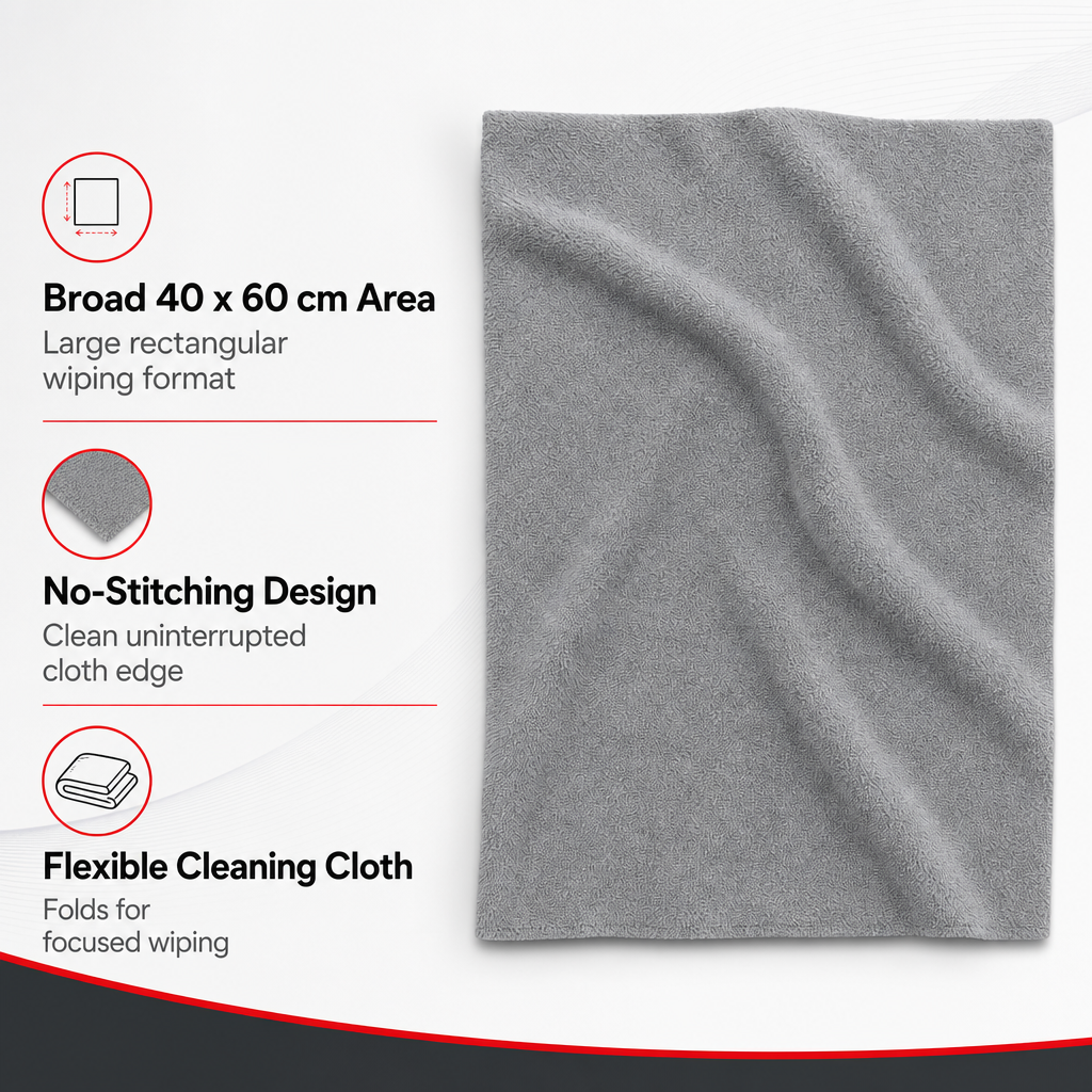 120 Pieces Microfiber Cleaning Cloth, No-Stitching Design, 40 x 60 cm, Grey, 1 Piece