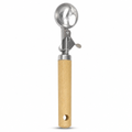 120 Pieces Ice Cream Scoops, Stainless Steel Trigger Scoop with Wooden Handle, Silver, 1 Piece
