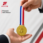 144 Pieces Football Medal with Ribbon, Gold Silver and Bronze Finish, 10 x 8 cm