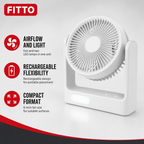 48 Pieces White 4-in-1 Rechargeable 6 in Portable Fans with 2 LED Lamps, 1 Piece