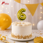 144 Pieces Gold Number 6 Birthday Cake Candle, 9 cm, Single Piece