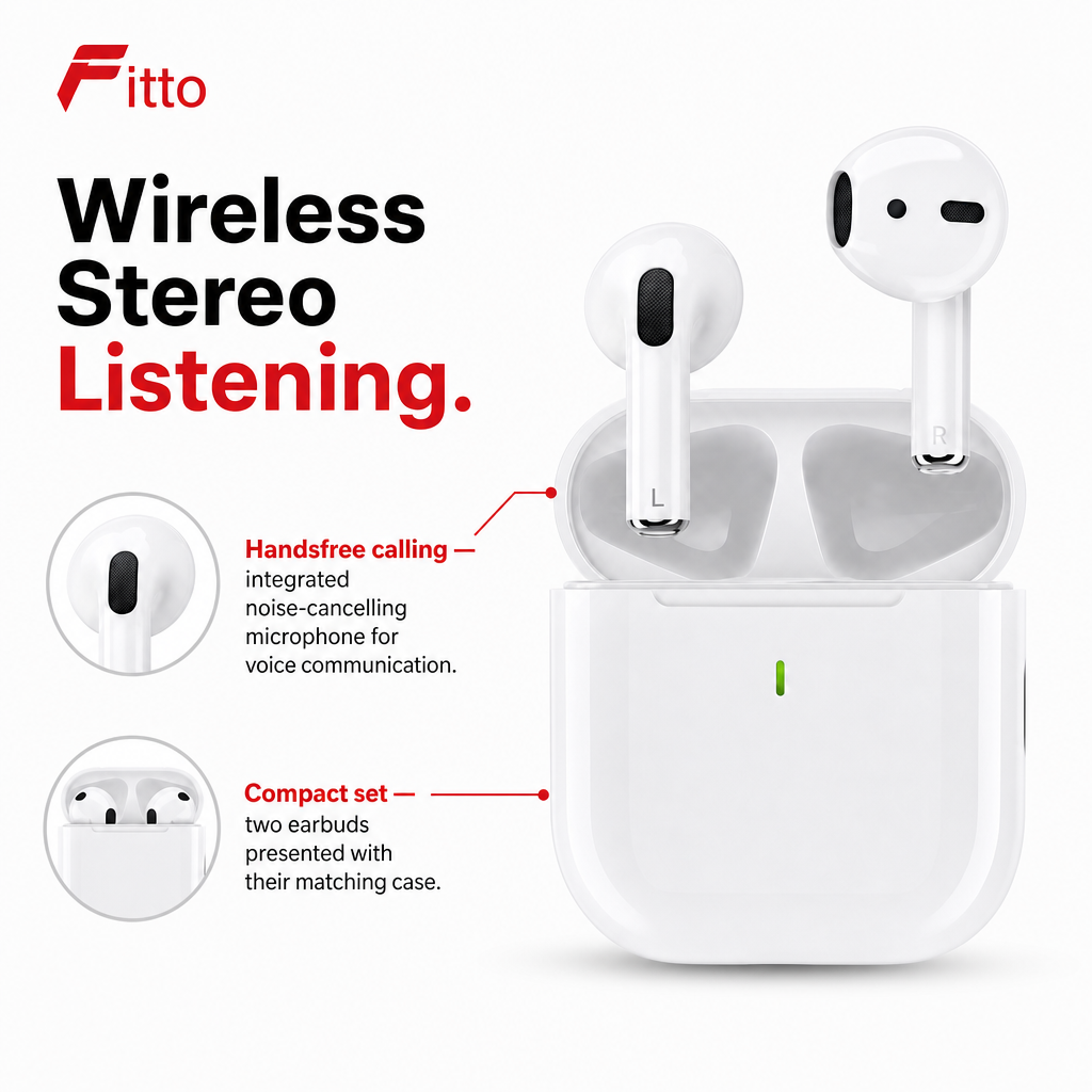 72 Pieces Mini Air Wireless Earbudses With Noise-Cancelling Microphone, Stereo Handsfree Calling and Charging Case