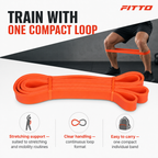 72 Pieces Exercise Loop Resistance Bands, Small Orange, Single Band for Stretching and Workout Training