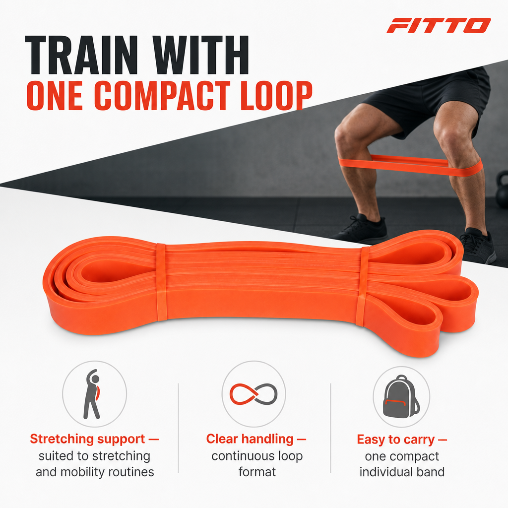 72 Pieces Exercise Loop Resistance Bands, Small Orange, Single Band for Stretching and Workout Training