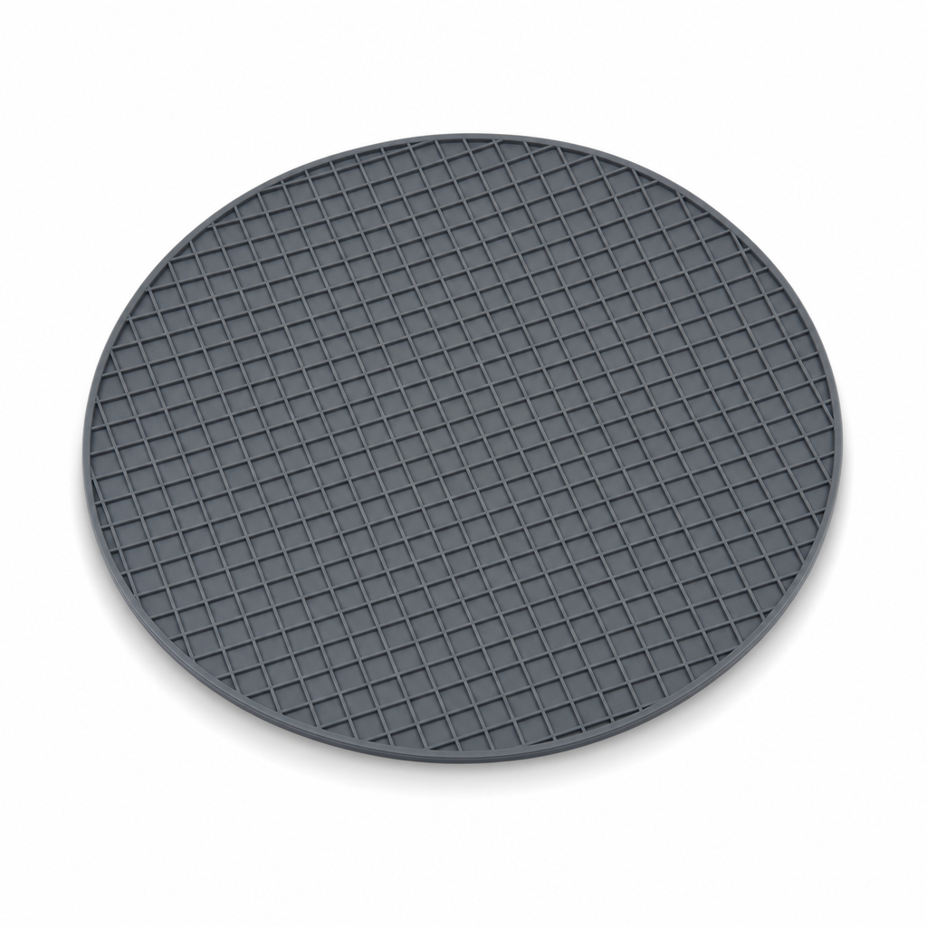 96 Pieces Round Silicone Mat, Textured Surface, 18 cm, Dark Grey