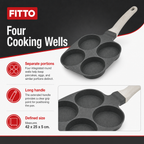 96 Pieces Four-Hole Non-Stick Pancake and Egg Pan with Long Handle, 1 Piece