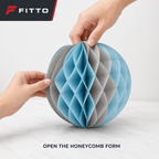240 Pieces Paper Honeycomb Ball Decoration, Grey And Light Blue, 25 cm, 1 Piece