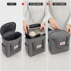 96 Pieces Insulated Lunch Bag with Carry Handle, Grey, 1 Piece