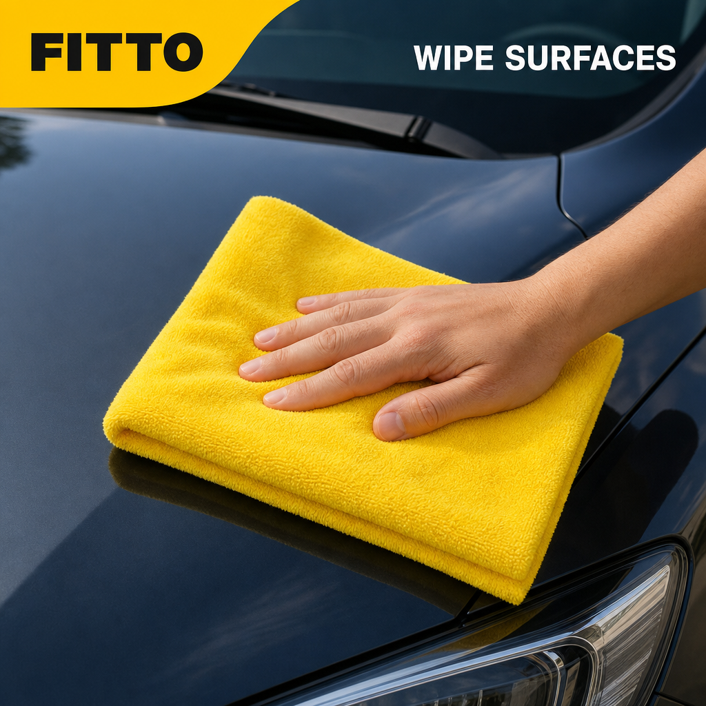 96 Pieces Microfiber Cleaning Cloth 500 GSM, No Stitching, 60 x 90 cm, Yellow