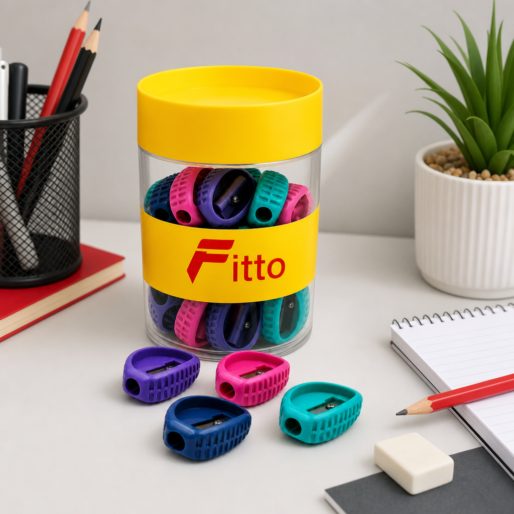 96 Pieces Colourful Pencil Sharpeners in Storage Jar, Assorted Manual Sharpeners for Pencils