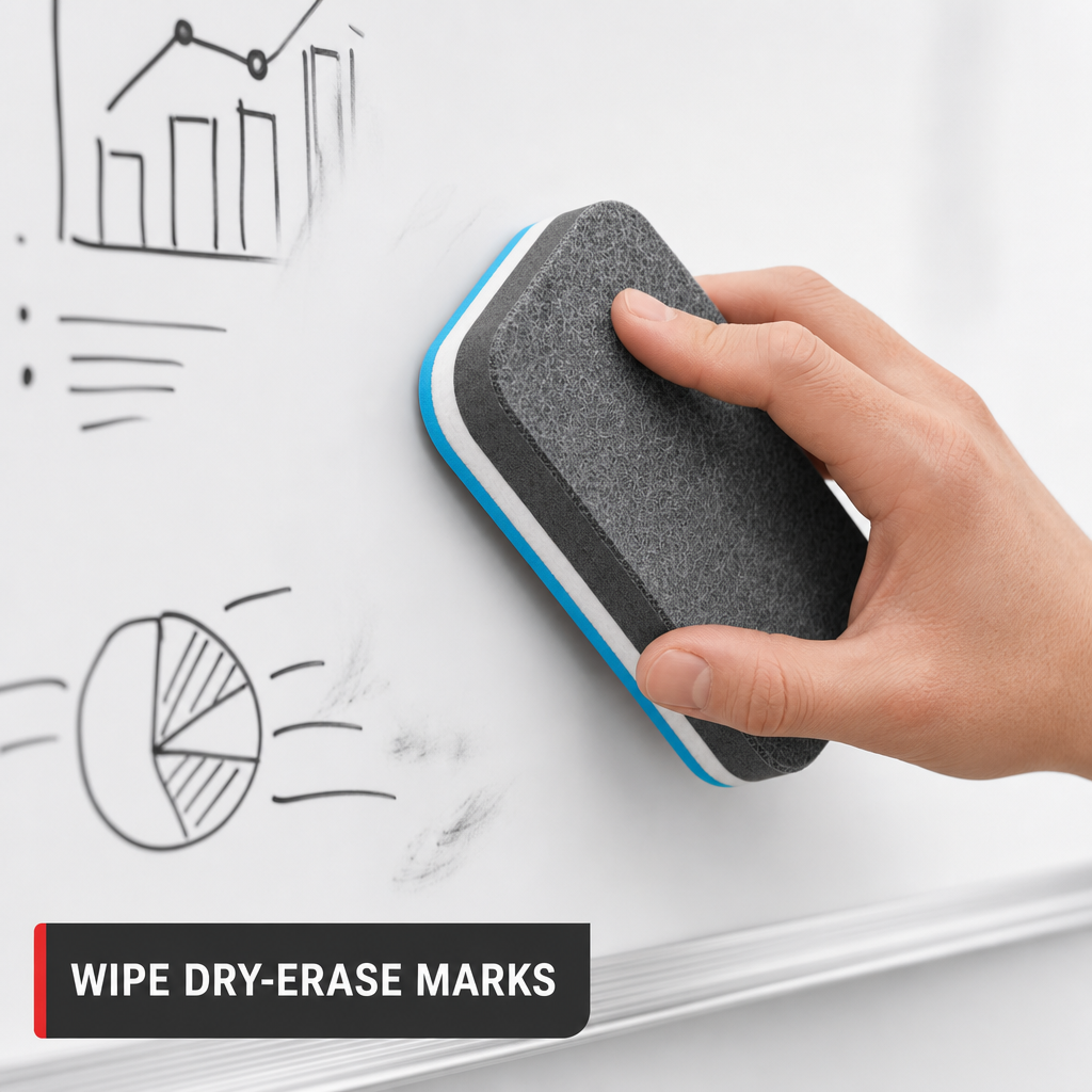 240 Pieces Magnetic Whiteboard Dusters, Dry Erase Board Cleaner for Marker Residue, Blue Grey White, 15 x 7 x 3 cm