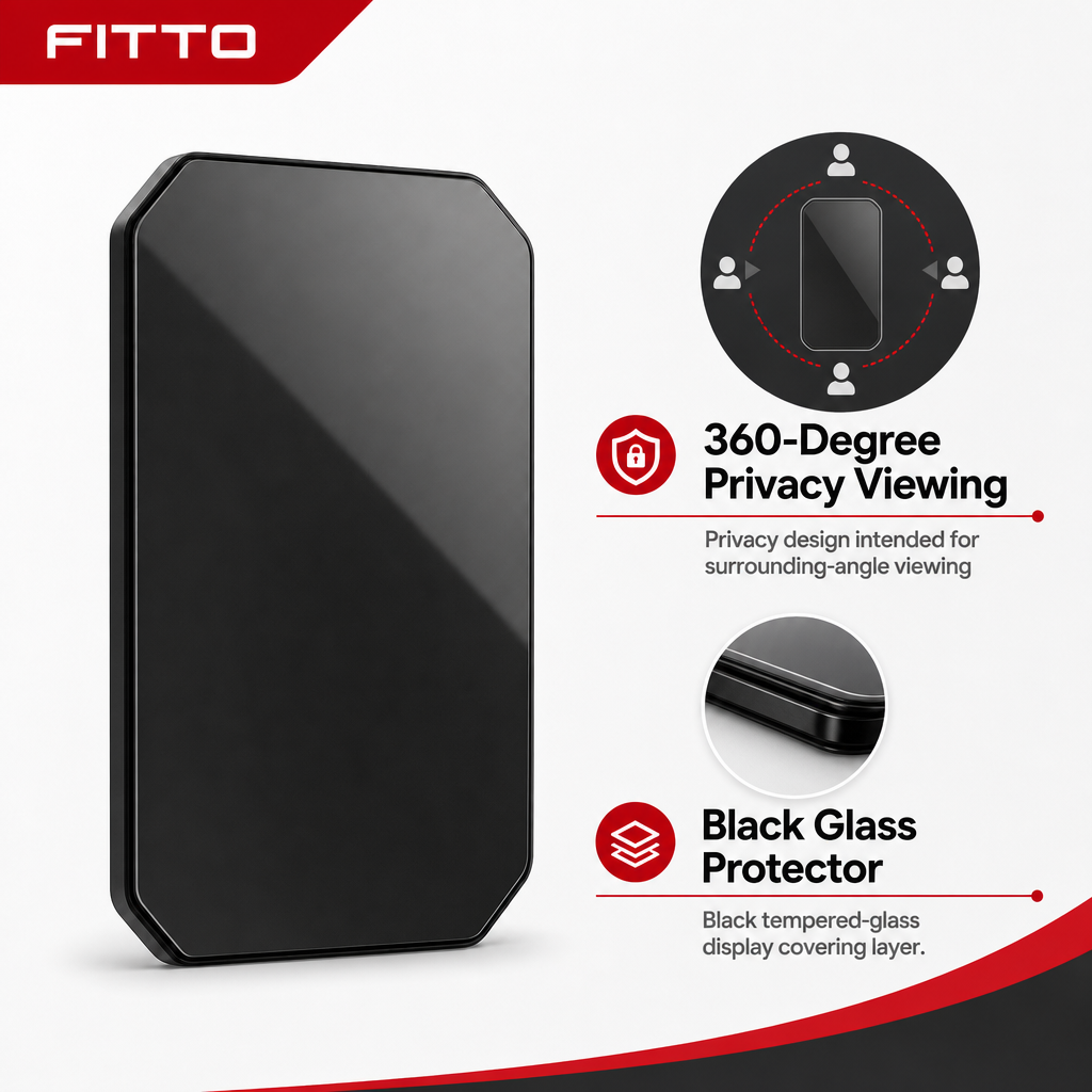 120 Pieces 360 Degree Privacy Tempered Glass Screen Protectors for 14 Plus, Black