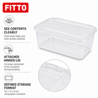 120 Pieces Clear Plastic Food Storage Containers with Hinged Lid, 22 x 15 x 8 cm, 1 Piece