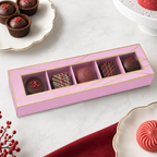 144 Pieces Chocolate Box with 5 Compartments, Pink, 23 x 6.5 x 6.7 cm, 1 Piece
