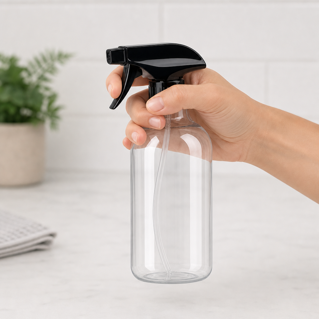 240 Pieces Clear and Black Trigger Spray Bottle, 450 ml, 1 Piece