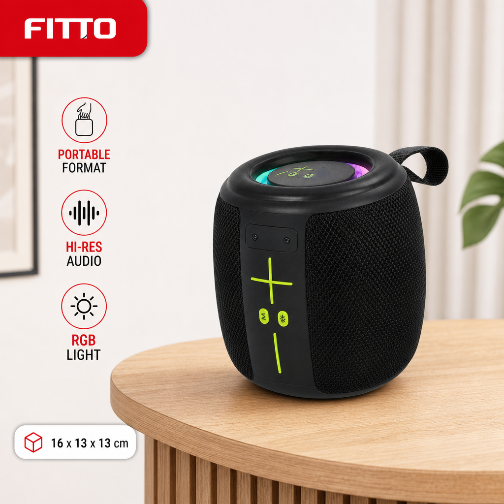 60 Pieces Portable Mini Speaker with Hi-Res Audio, RGB Light and Splash Resistance, 16 x 13 x 13 cm